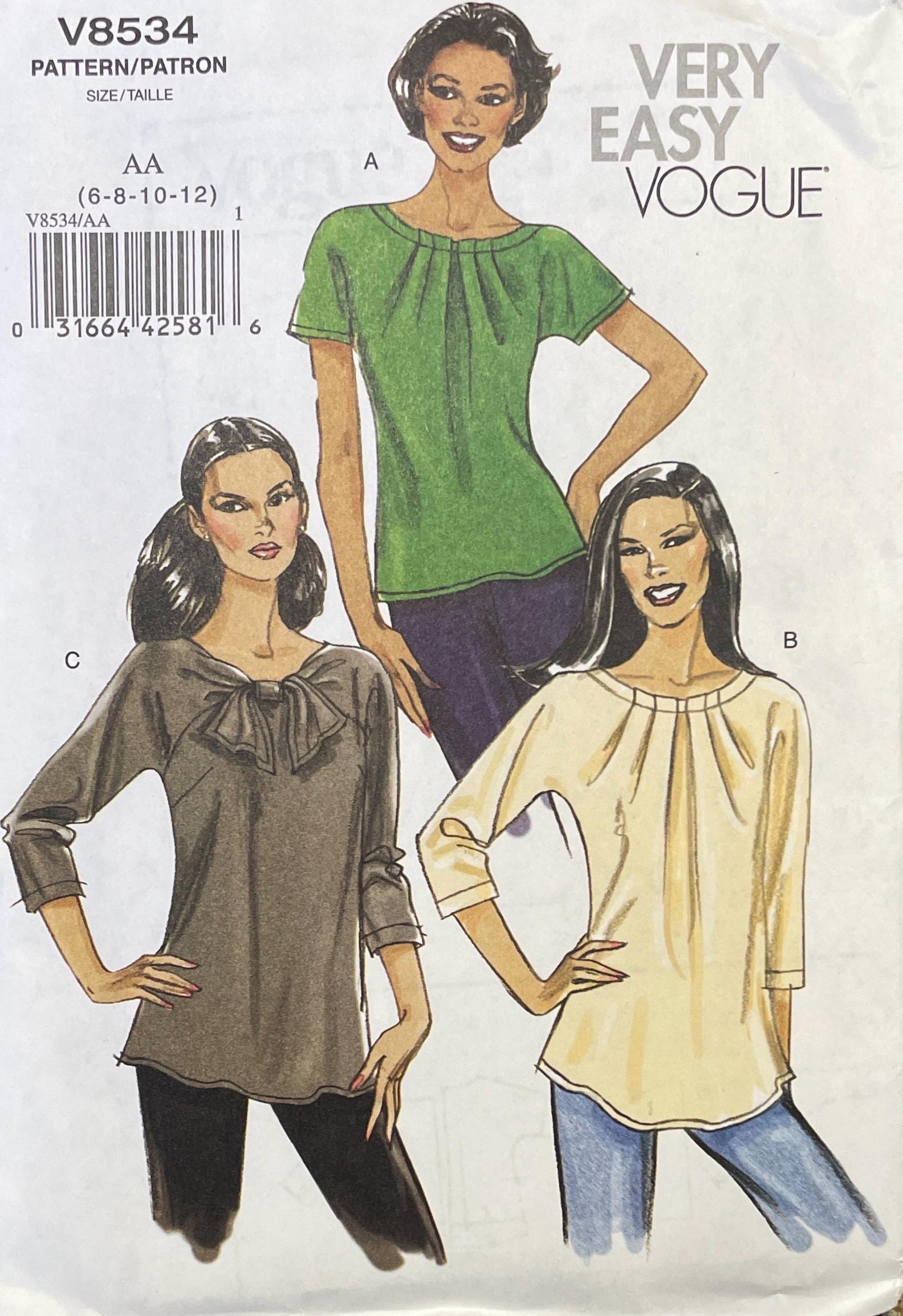 Easy Knit Pullover Top Pattern, Vogue 8534, UNCUT - Etsy