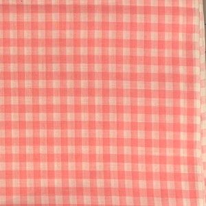 Pink and White Gingham Fabric, Check, Nursery, Baby