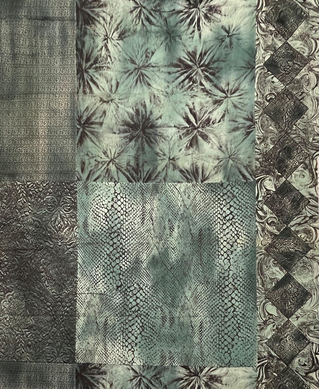 Patchwork String Green Green Patchwork Cotton Fabric, Foliage, Environmental - Etsy