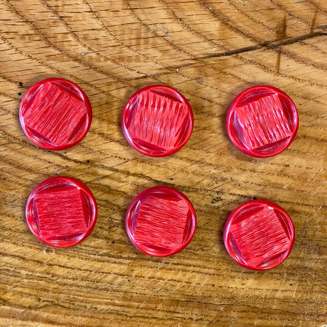 Deco Button Vintage Red Art Deco Buttons - Etsy