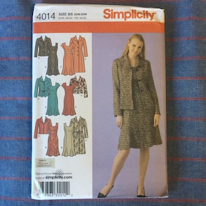 Dress and Jacket Pattern, Coat, Simplicity 4014, UNCUT