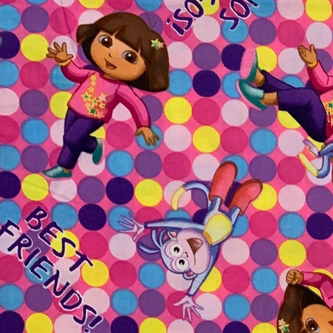 100 Cotton Dora the Explorer Fabric Kids Cartoon Childrens Etsy