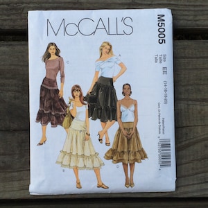 McCalls 5005 Tiered Ruffled Skirt Pattern, UNCUT (Size 6-12 or 14-20)