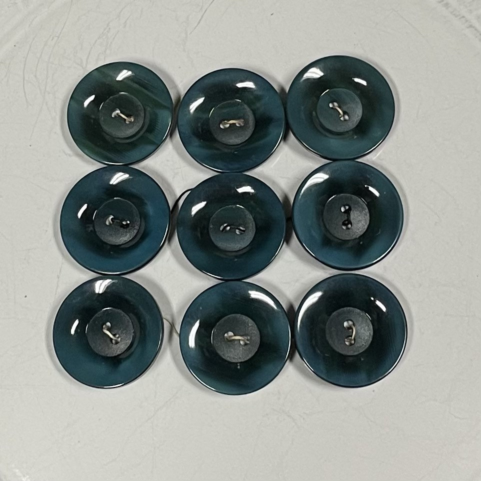 Chunky Blue Buttons, 10x Two Tone Blue Coat Buttons, Winter Jumper Buttons,  Cardigan Buttons, Sewing and Repairs Supplies UK 