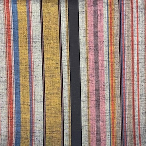 Vintage Rainbow Striped Cotton Fabric
