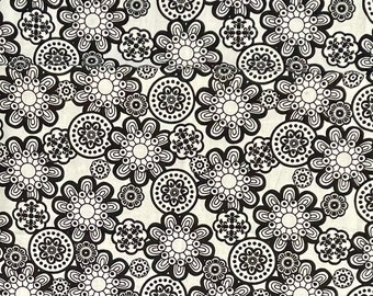 Black and White Floral Fabric