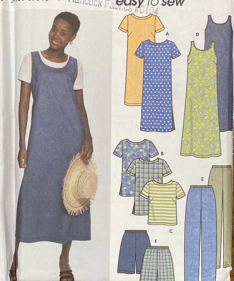 Misses Jumper, Tunic, Top, Pants, Shorts and Dress Pattern, Simplicity