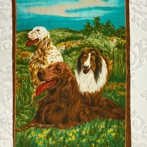 Vintage Dog Orlon Fabric, Puppy, 1960's