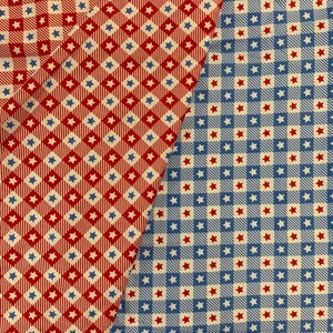 100% Cotton Red White and Blue Patriotic Fabric, USA, Stars, America