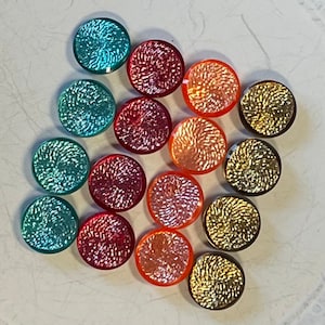 Vintage Foil Like Plastic Buttons 7/8”