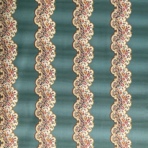 Green Calico Fabric, Floral, Andover Fabrics, Di Ford Hall, Anne English Scrap Box