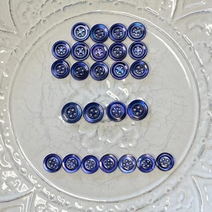 Vintage Dark Blue/Purple Mother of Pearl Buttons