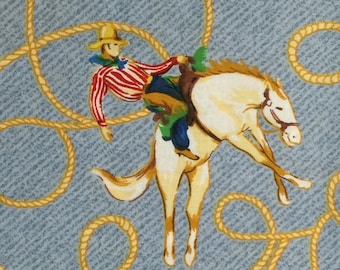 New Vintage Cowboy Print Cotton Fabric