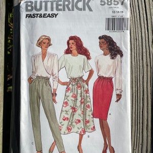 Misses Top, Pants and Skirt Pattern, Butterick 5857, UNCUT