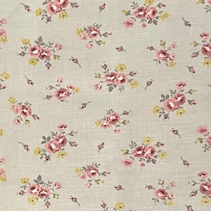 Gray Calico Cotton Fabric, Floral, Riley Blake, Exquisite