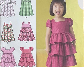 Girls And Toddler Dress Pattern, Simplicity 2709, UNCUT