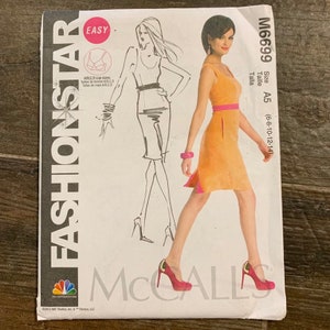 Easy Fitted Dress Pattern, Lined, McCalls 6699, UNCUT