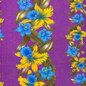 Purple Tropical Floral Cotton Fabric