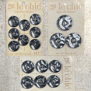 Vintage Black Buttons, Le Chic Buttons