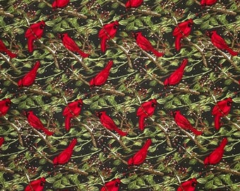 Christmas Bird Cotton Fabric