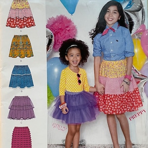 Girls Pull On Skirt Pattern, Suede Says, Simplicity 1816, UNCUT