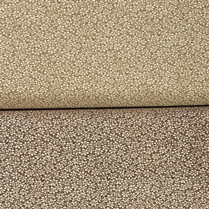 Brown Floral Calico Cotton Fabric