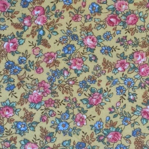 Yellow Calico Country Floral Cotton Fabric