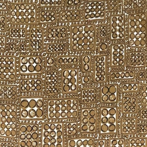 Vintage Brown Geometric Cotton Fabric