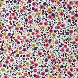 Vintage Pink And Purple Floral Cotton Fabric,
