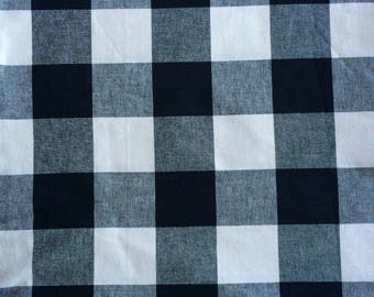 Black and White Gingham Medium Weight Home Decor Fabric