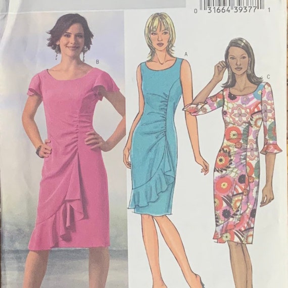 Easy Semi Fitting Straight Dress Pattern, Butterick 4450, UNCUT - Etsy