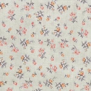 Gray Calico Cotton Fabric, Floral