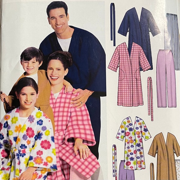 Family Sleepwear, Robes and Pull On Pants  Pattern, Simplicity 0672, UNCUT