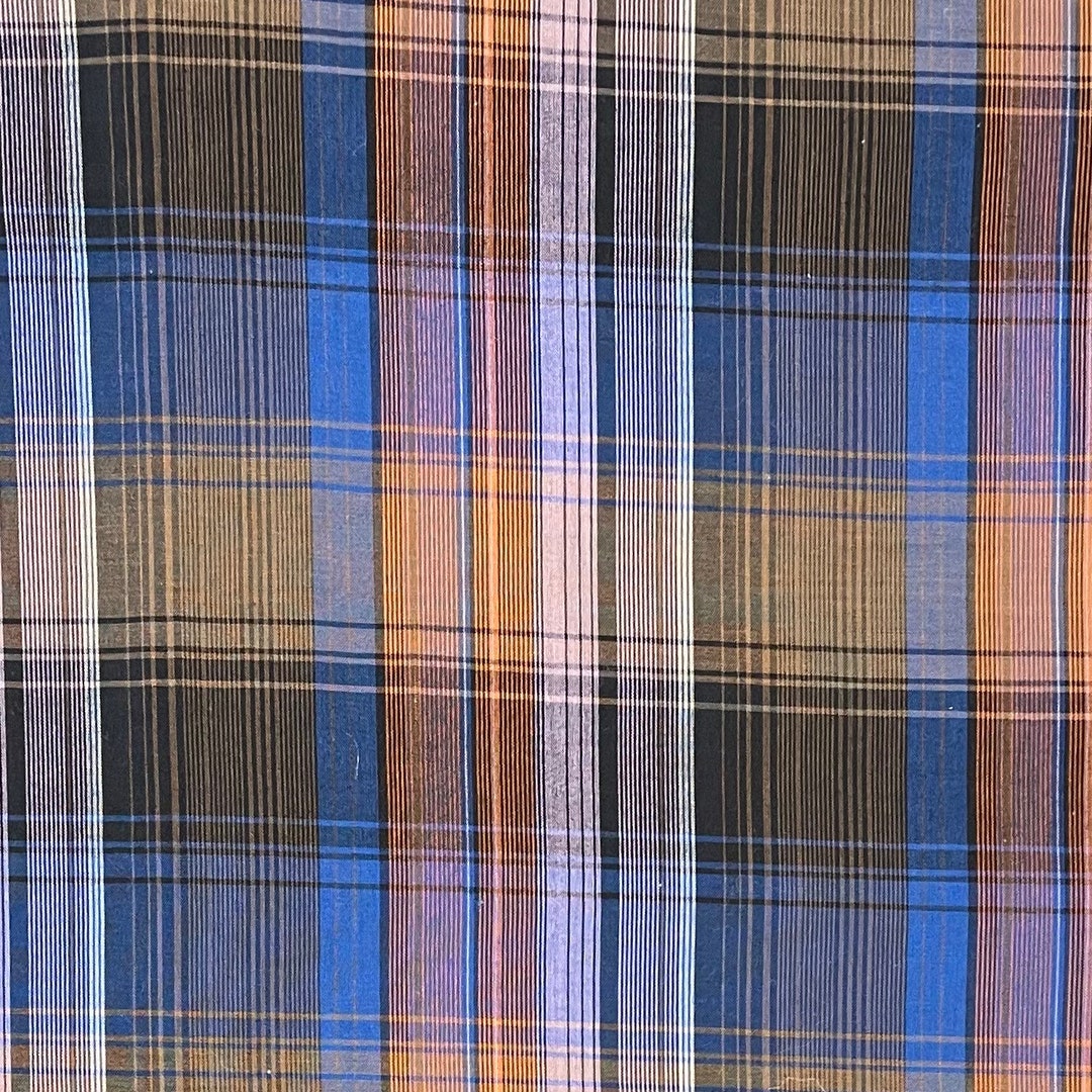 Vintage Blue and Brown Plaid Cotton Fabric, Western - Etsy