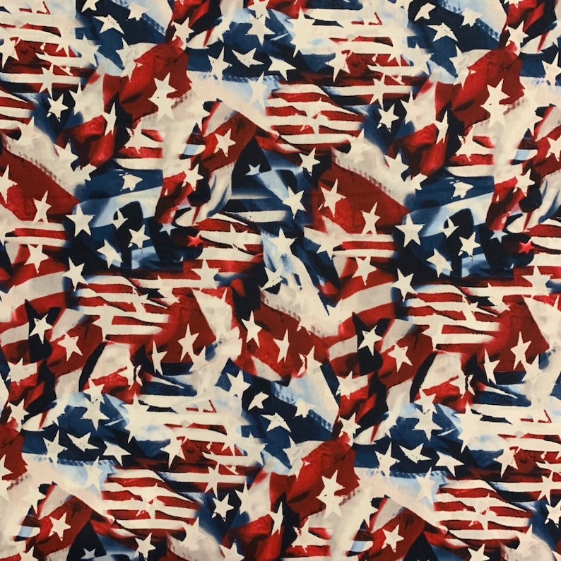 100 Cotton USA Flag Fabric by the Yard Patriotic Red White Etsy