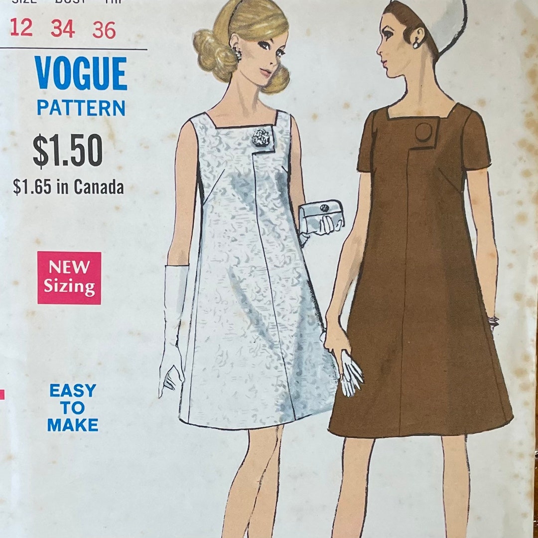 Vintage One Piece Dress Pattern Little Black Dress Vogue Etsy