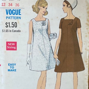 Vintage One Piece Dress Pattern, Little Black Dress, Vogue 7327, UNCUT