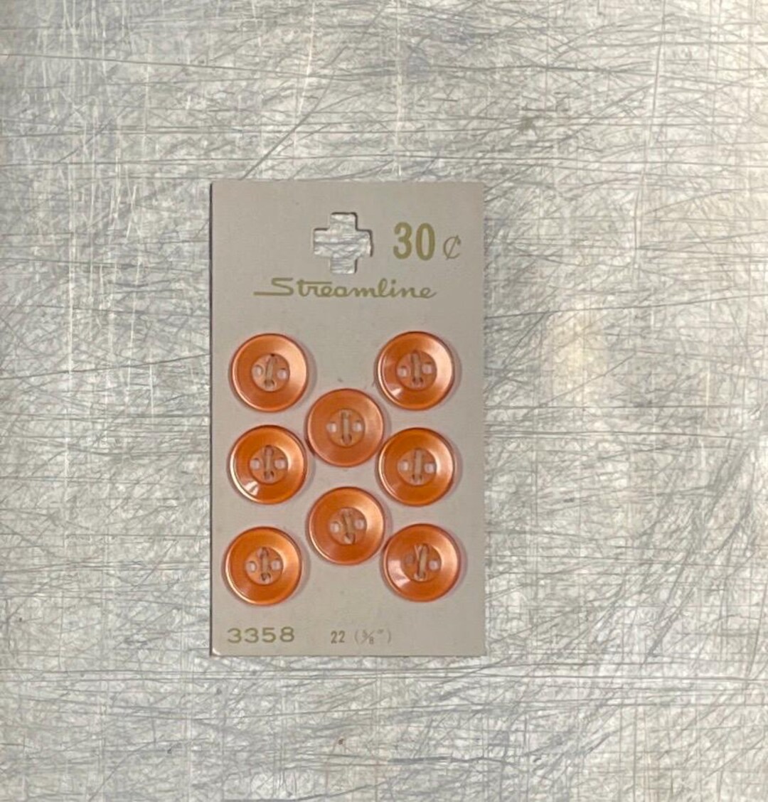 Vintage Orange Buttons on Original Card, Streamline Buttons, 5/8” - Etsy