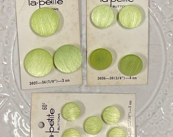 Vintage Light Green Buttons on Original Card, La Petite