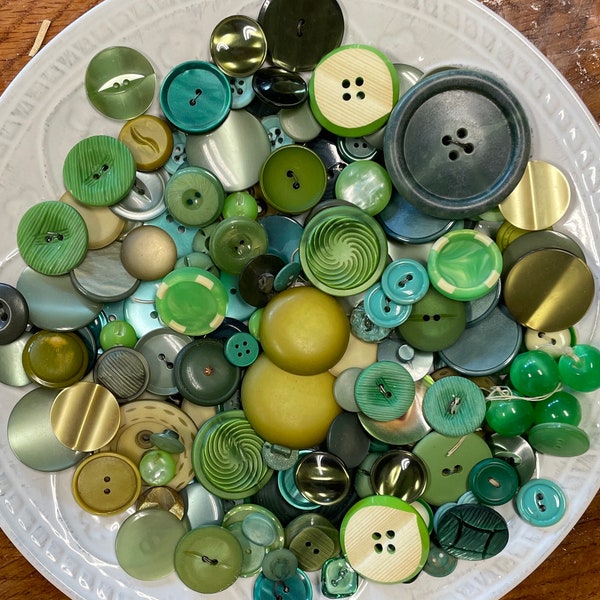 Vintage 200 Green Buttons Lot