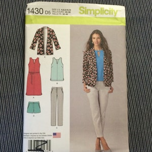 Misses Slim Pants, Shorts, Dress or  Top and Jacket Simplicity 1430 UNCUT