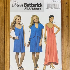 Easy Dress And Jacket Pattern, Butterick 5643, UNCUT