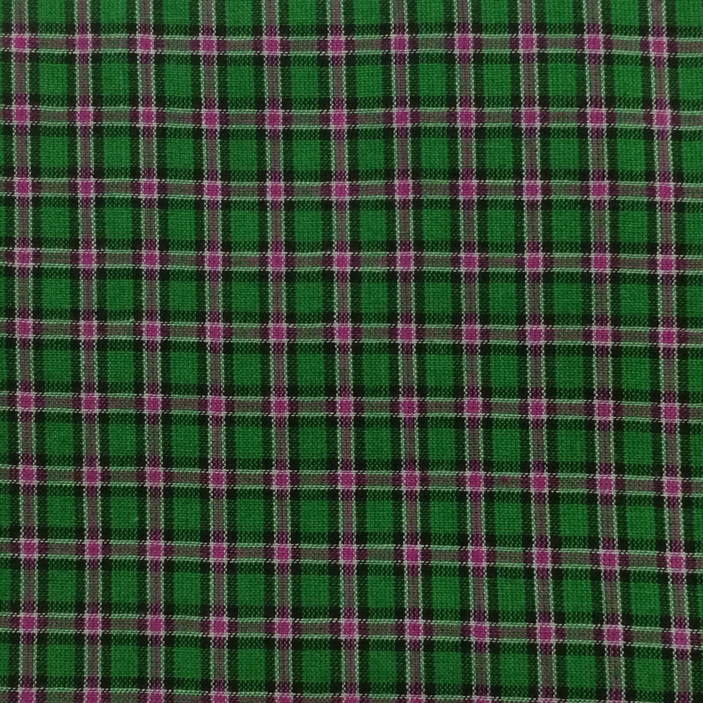 100 Cotton Green and Purple Plaid Homespun Fabric By The Yard Etsy