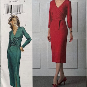 Easy Semi Fitted Straight Dress Pattern, Vogue 8111, UNCUT