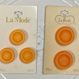 Vintage Orange Buttons on Original Card, La Mode, Japan