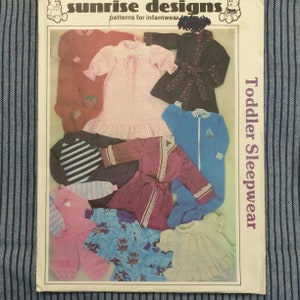 Girls and Boys Toddler Sleepwear Pattern, UNCUT