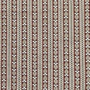 Brown and Rust Floral Striped Cotton Fabric