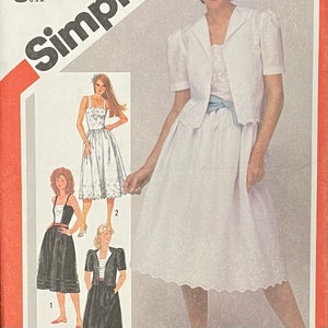 Misses Fitted Sundress and Unlined Jacket Pattern, Summer, Simplicity 5892, UNCUT