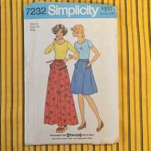 Vintage Gathered Skirt and Top Pattern, Simplicity 7232, UNCUT