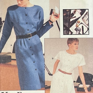 Misses Button Front Dress Pattern, Vogue 7144, UNCUT